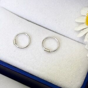 Solid Silver Small Huggie Earrings-8mm SH007